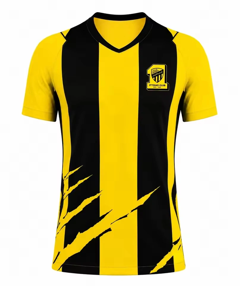 2026 Hot Selling Al Ittihad Jerseys, Football Training Uniforms, Family and Child Wear, Quick Drying and Breathable