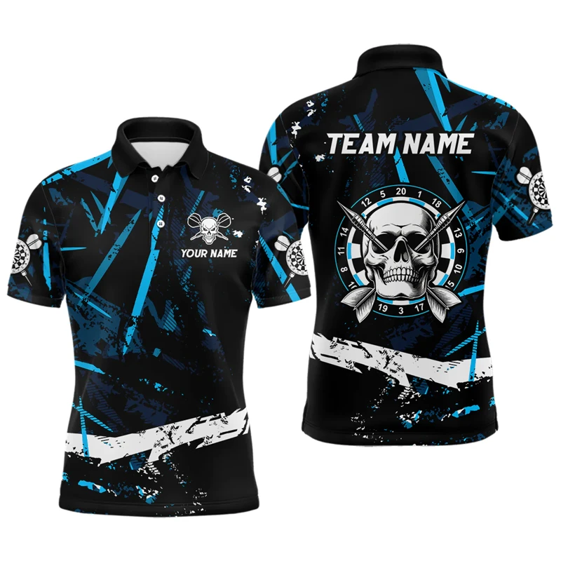 

Fashion Darts 3D Printed Polo Shirt For Men Trend Summer Short Sleeve Custom Name Team Uniforms Loose Breathable Sports Tees