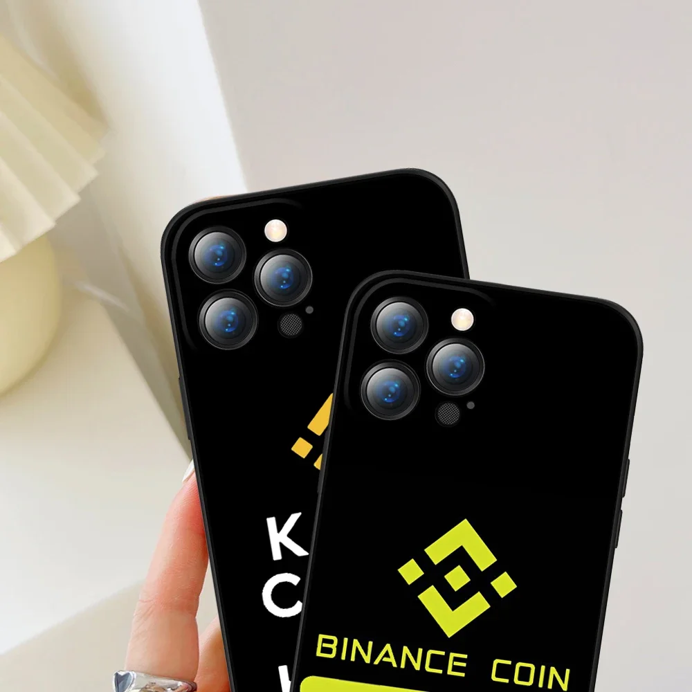 For IPhone 15 Binance Bnb Coin Crypto Coin Phone Case For IPhone 12 13 14 Pro XR XS MAX 14 Plus SE 13 Pro Iphone Black Covers