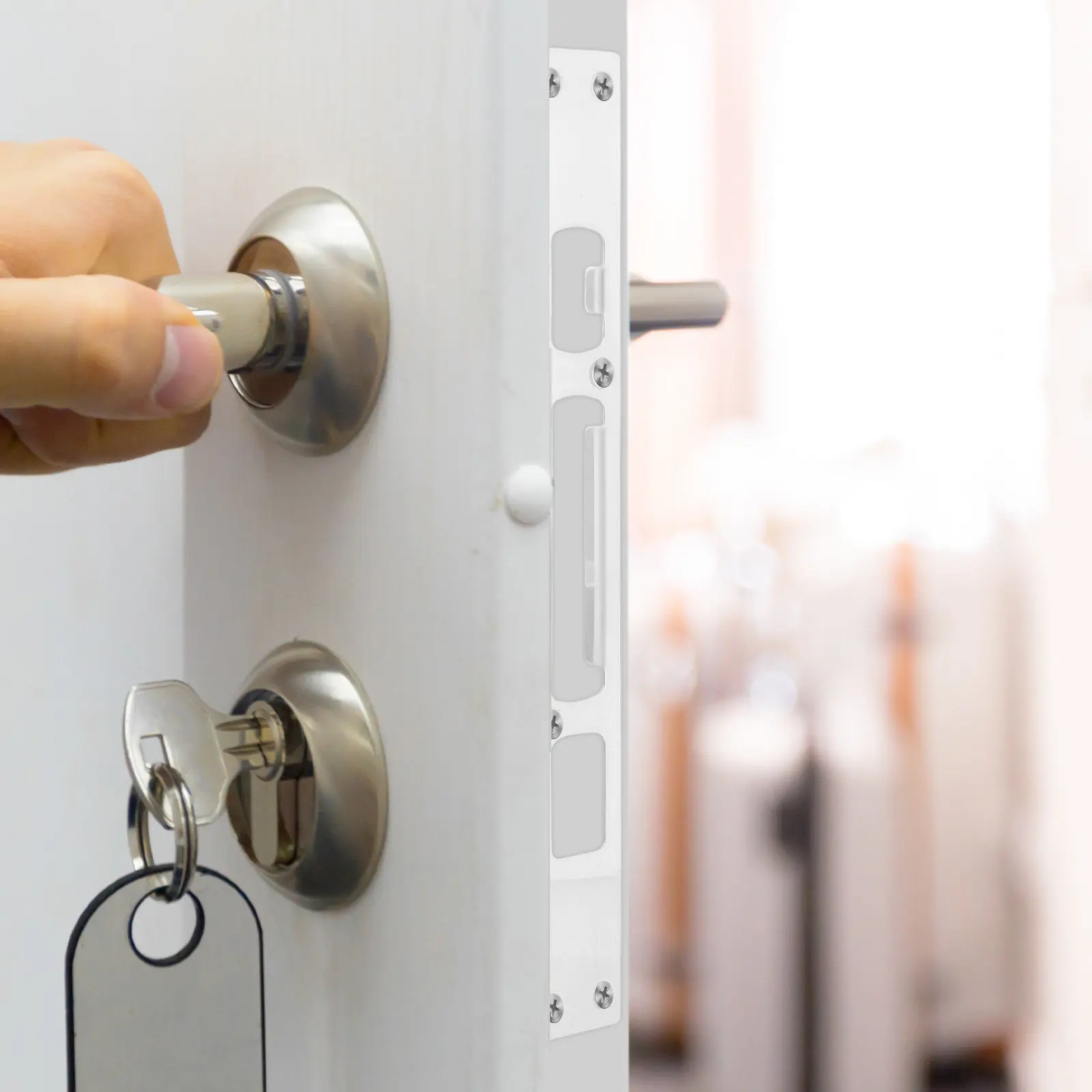 2Pcs Oversize Stainless Steel Strike Plate for Door Reinforcement Compatible with Wooden Metal Doors Enhanced Security Deadbolt