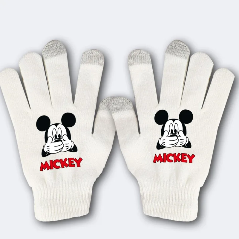 Cartoon Disney mickey minnie mouse Cotton Gloves Anime Figures Elasticity Glove Accessories Thicken Winter Warm Unisex Boy Girl