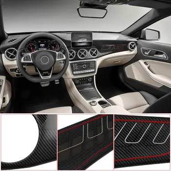 適用於賓士GLA CLA等級2013-2017款的碳纖維儀表板中控台空調面板裝飾出風口蓋板飾條 6 最佳銷售 賓士CLA配件 - №5