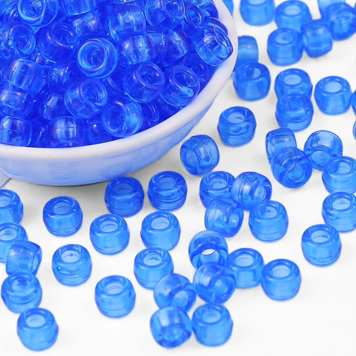 6x9mm 100pcs Acrylic Transparent with Central Hole Deep Blue For DIY jewelry bracelets necklaces and accessories