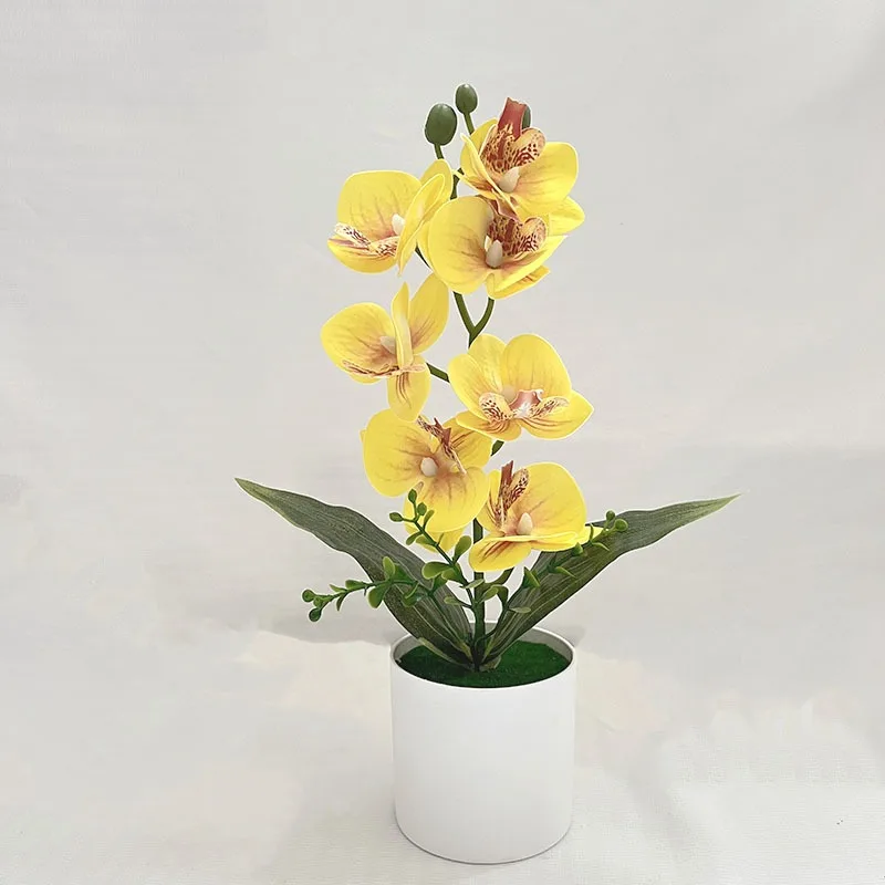 Simulierte Blume Schmetterling Orchidee Topfpflanze 7-Blume Neue Chinesische Dekoration Orchidee Hochzeit Gefälschte Blume Set Dekoration – Detail 6