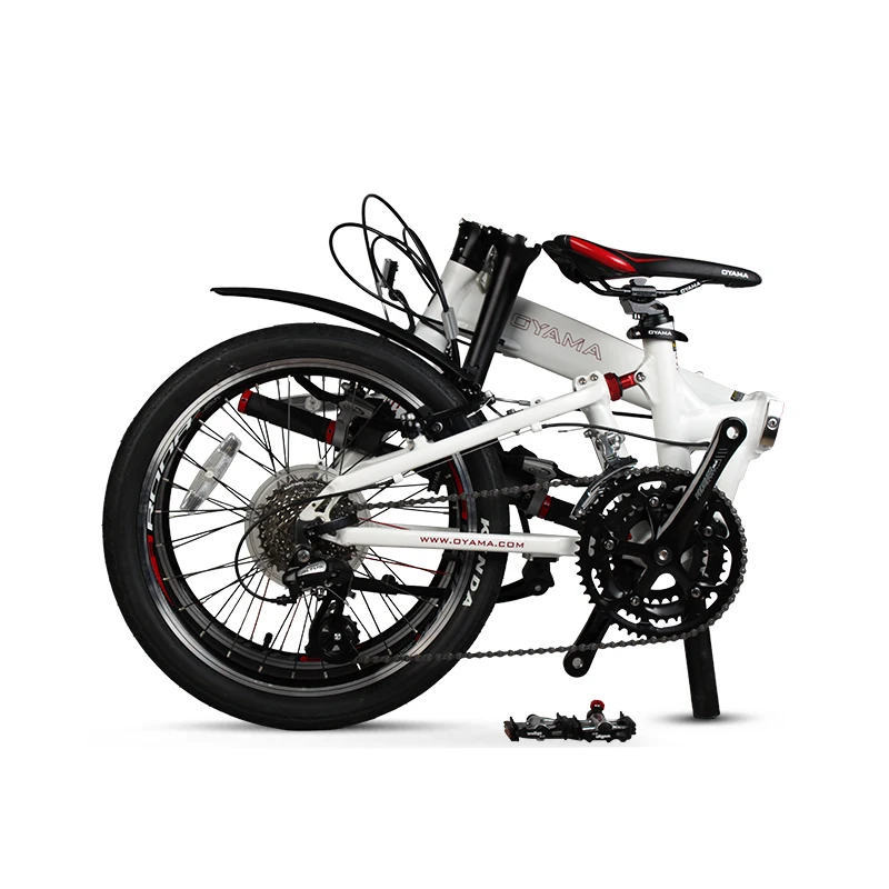 Aluminum alloy extended wheelbase shock absorber 20 inch 24 speed folding bicycle
