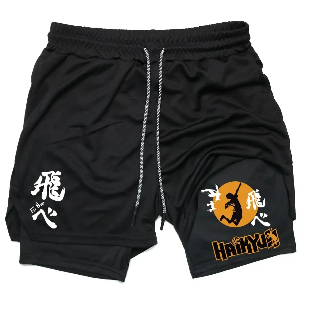 

Anime Haikyuu Shorts Quick-drying Fitness Performance Shorts For Men Sport Workout Training Bodybuilding Volleyball GYM Shorts