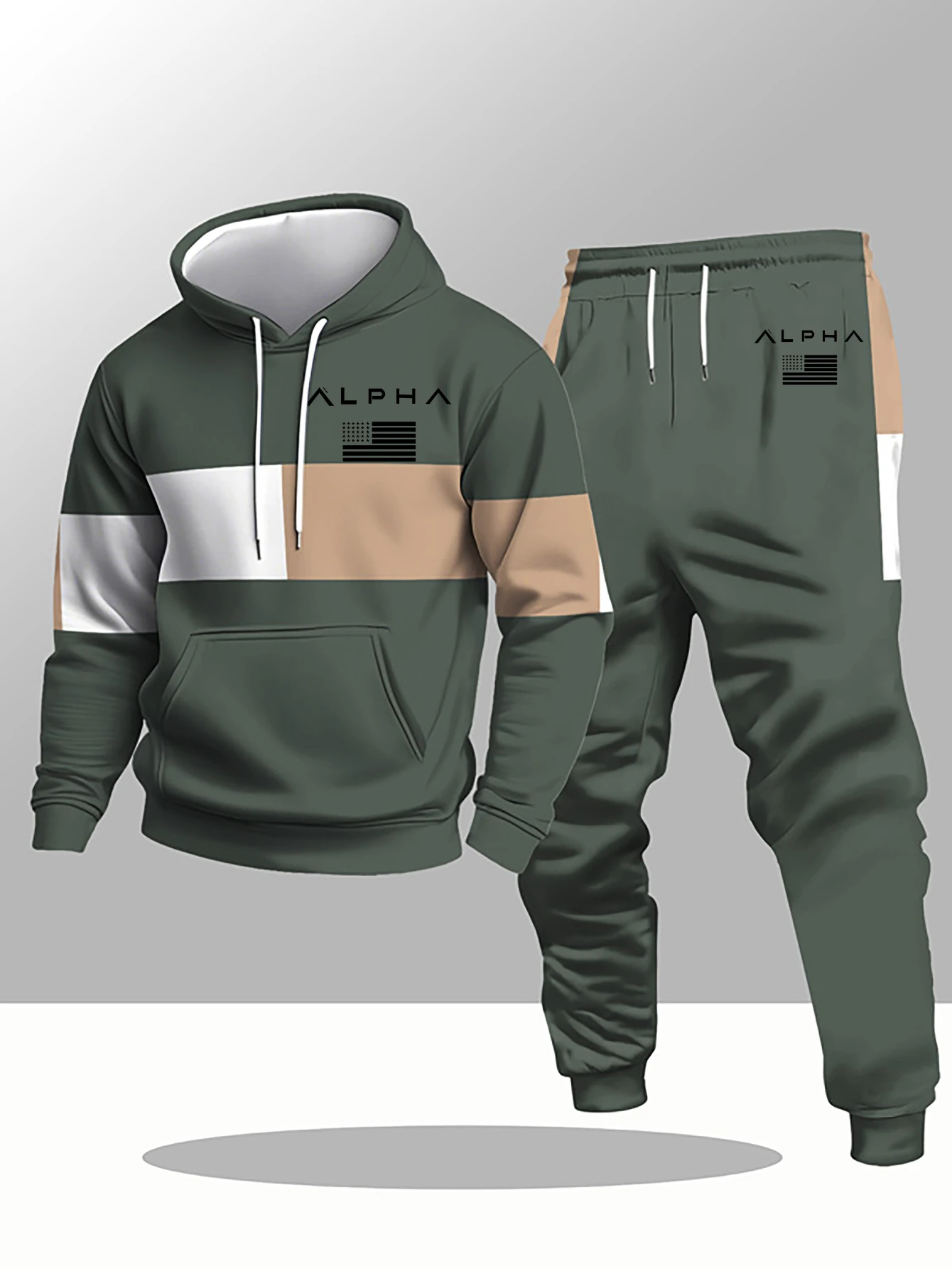 

2026 Autumn/Winter New Men's Hoodie Set Y2K Fashion Warm Hoodie+sweatpants 2-piece Set Casual Loose Sportswear Set