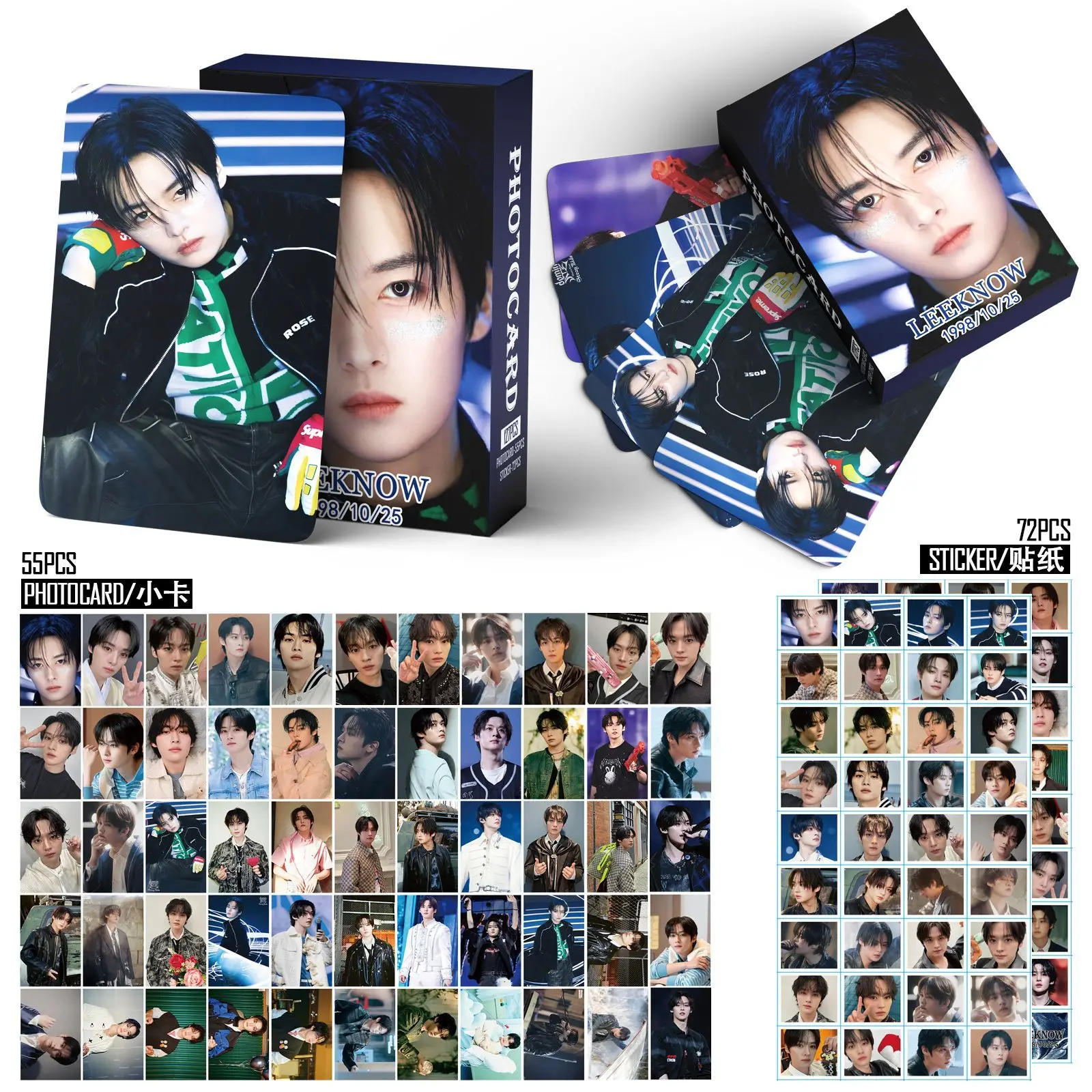 New 55+72Pcs/Set Kpop Concert Domin ATE Card Stickers Felix HyunJin BangChan Photo Print Pictures Photocard Fans Collection Gift