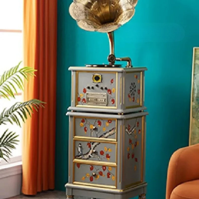 

Американский легкий роскошный фонограф, доступны Bluetooth/USB/рекорде, каучуковое дерево, ручная гравировка