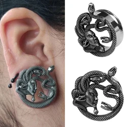 Pair Snake Ear Saddle Spreader Steel Tunnel and Plugs Earweights Ear Weights Hanger Flesh Metal Ear Plug Gauge Jewelry Stretcher