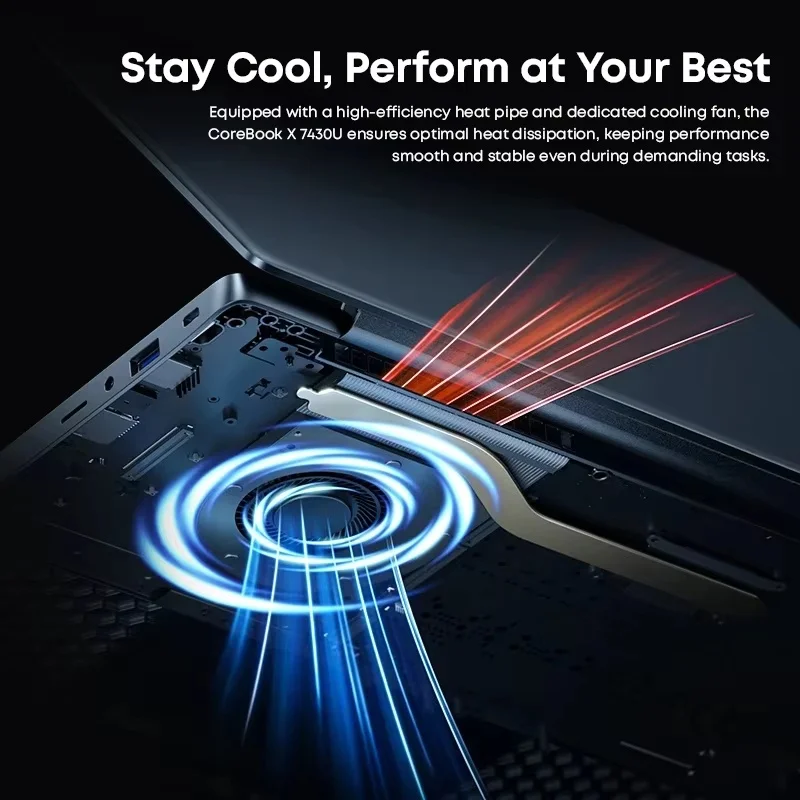 CHUWI CoreBook X Laptop da gioco AMD R5-7430U 16 GB DDR4 RAM 512 GB SSD Schermo FHD da 14,1 pollici Notebook leggero 4,3 GHz Windows 11