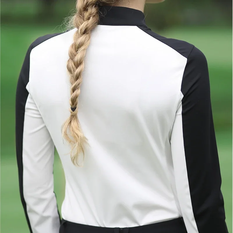 PGM Golf Clothing Women\'s Long Sleeve T-Shirt Shirt Spring Autumn Sports Casual Polo Shirt Women High Elastic Warm Tops YF339