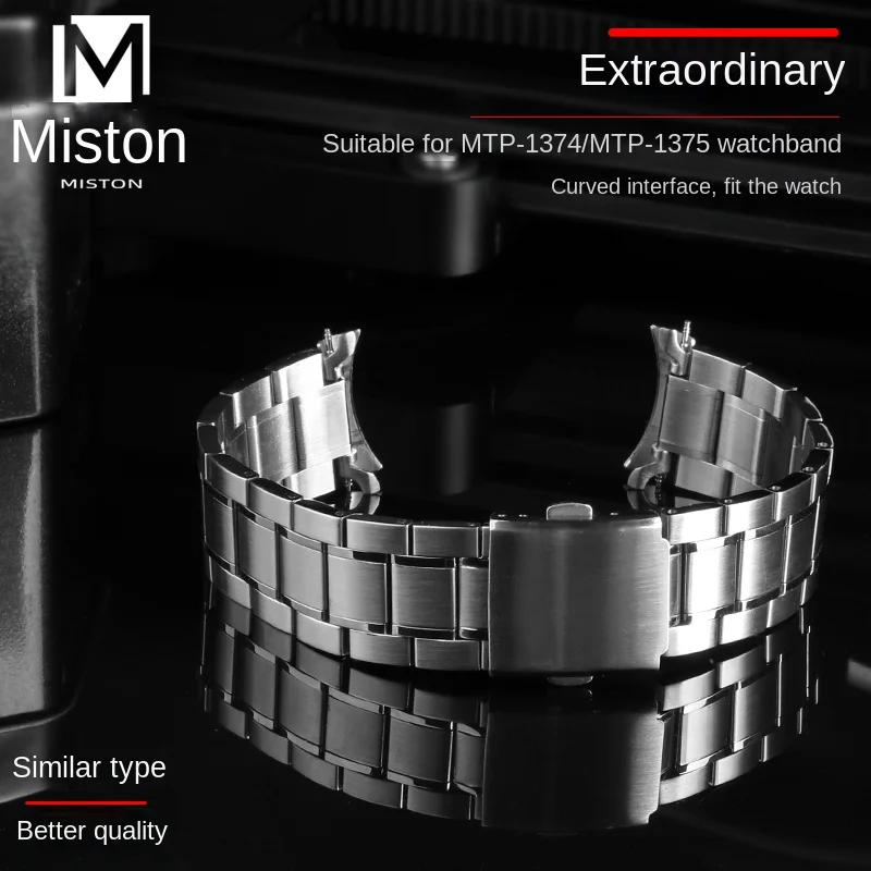 

For Casio Swordfish 22mm stainless steel curved strap men's MDV-106 Bracelet MDV106 Swordfish MTP-1374 MTP1375 metal strap