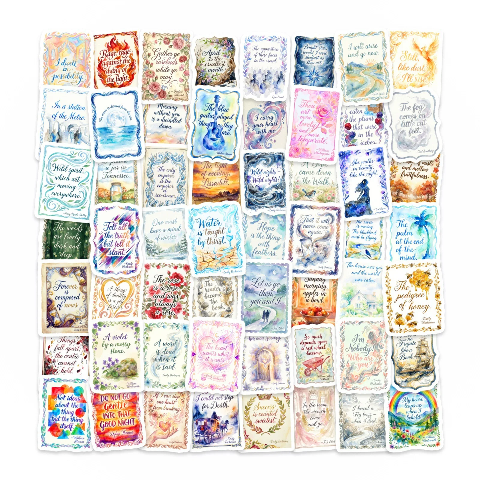 

50 шт. акварельных мотивационных стикеров с цитатами, граффити-наклейки для телефона, гитары, ноутбука, чемодана, кружки, водонепроницаемые наклейки, подарок