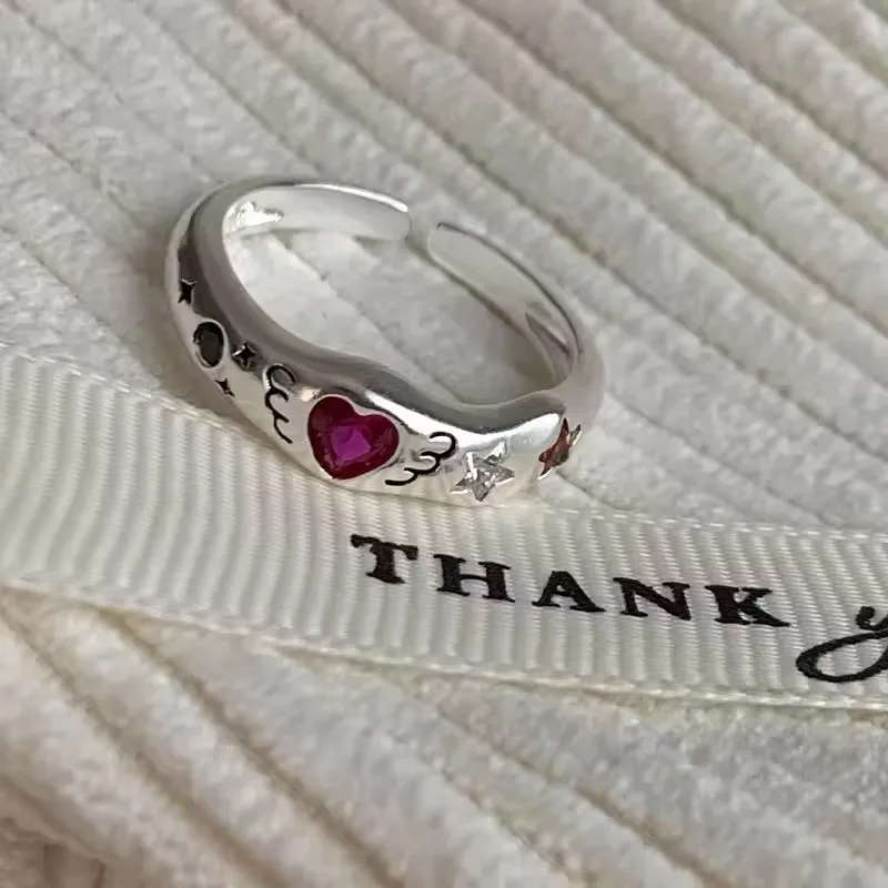 Women's 925 Sterling Silver Geometry Zircon Engagement Ring