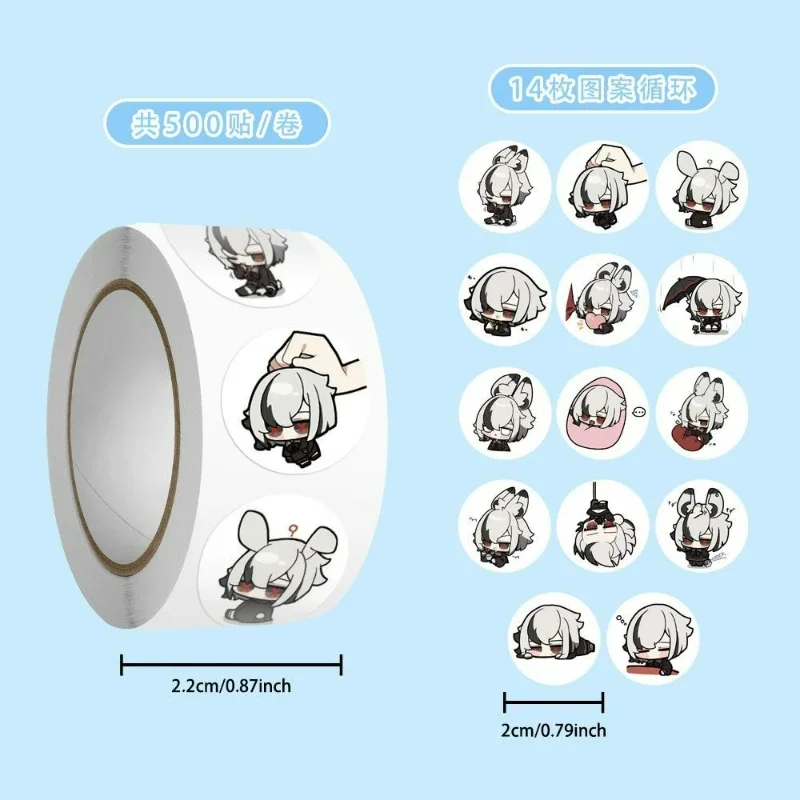 

Genshin Impact Arlecchino Knave Q наклейки 500 шт./рулон наклейки с героями мультфильмов аниме игры наклейки DIY журнал для телефона украшения своими руками