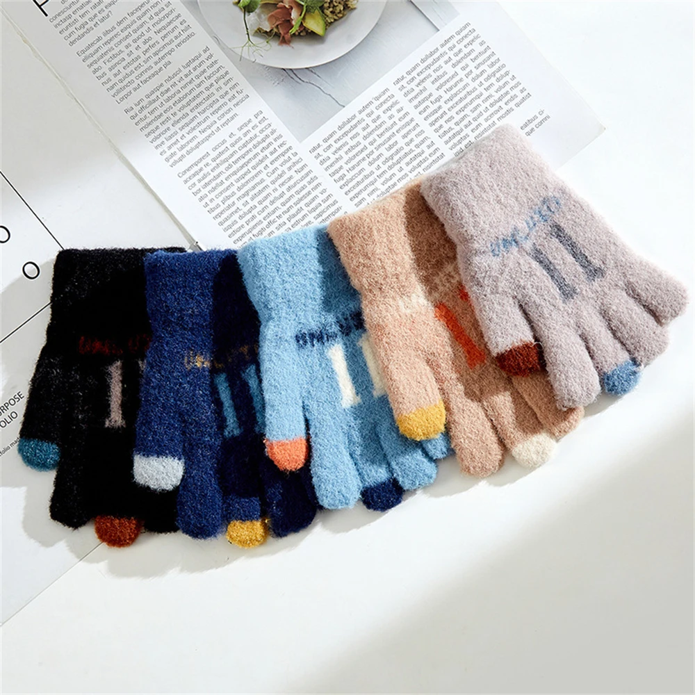 5-12 year old children cute cartoon thicken winter knit anti-freeze warm gloves ST-817