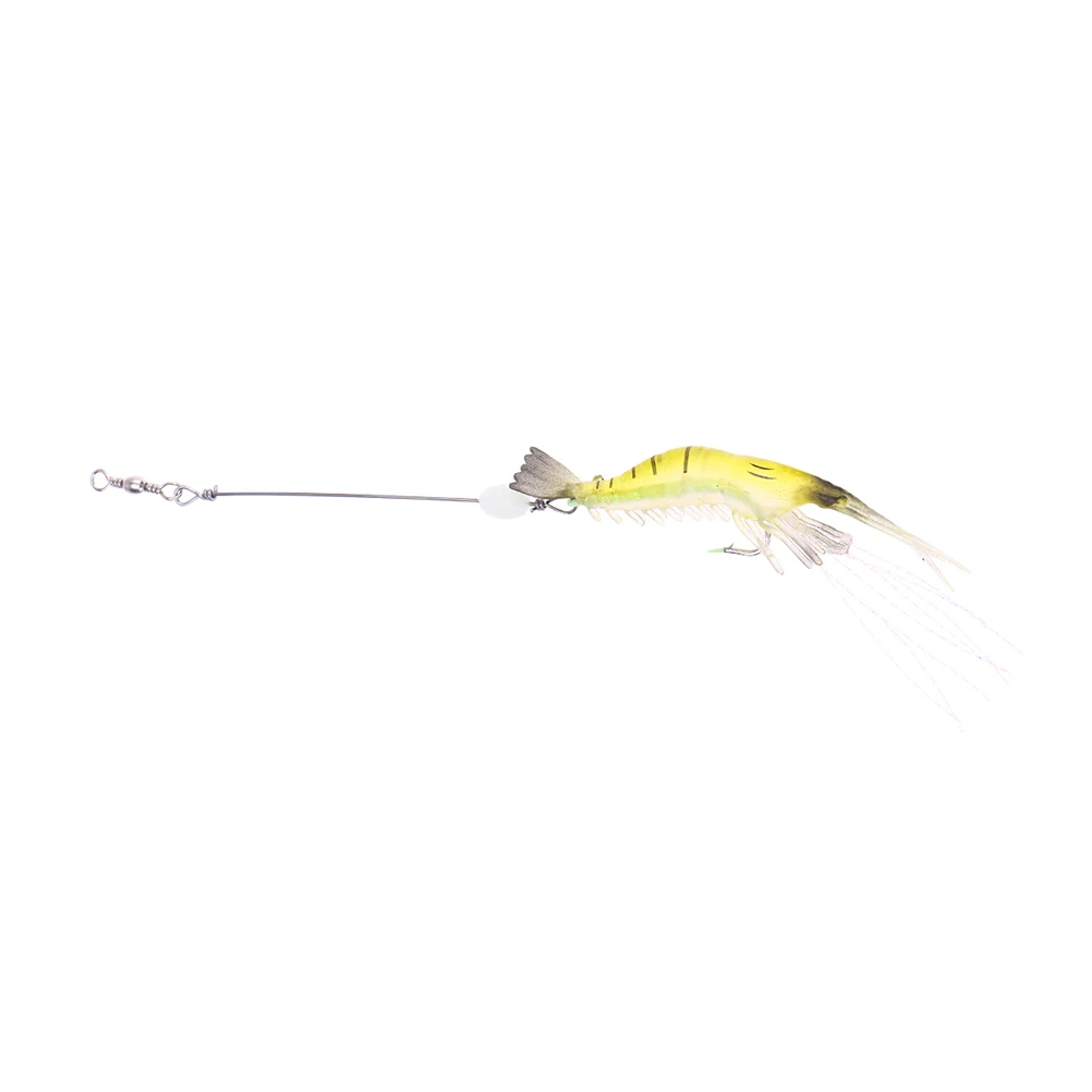 

2pcs Bionic Shrimp Fishing Lures High Simulation Fake Shrimp Hook Soft Baits Night Glow Luminous Beads Fish Tackle