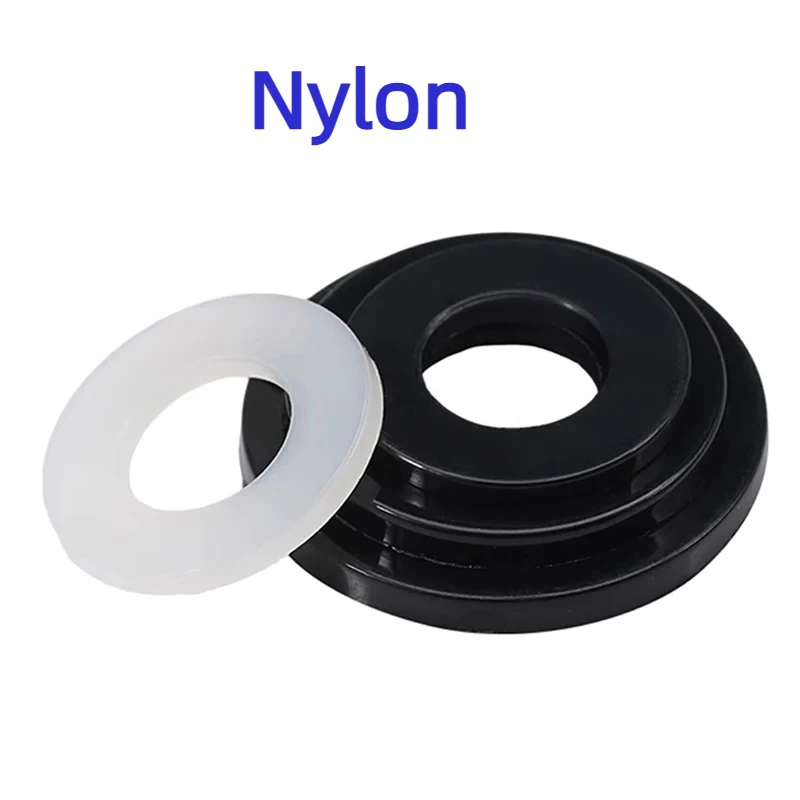 

White/ Black Plastic Nylon Flat Washer Plane Spacer Insulation Gasket Ring For Screw 0.5~3mm M2- M24