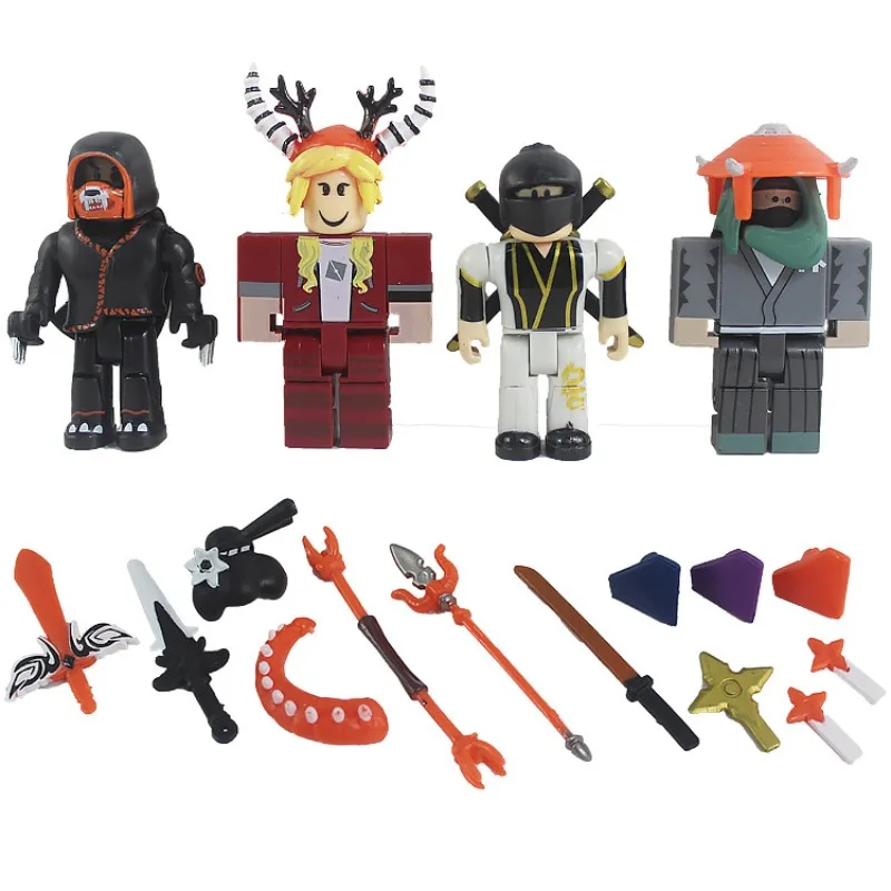 

4pcs/Set Roblox Game Anime Cartoon Figurine Model Doll with Accessories Children's Birthday Toy Gift Collectible Playset