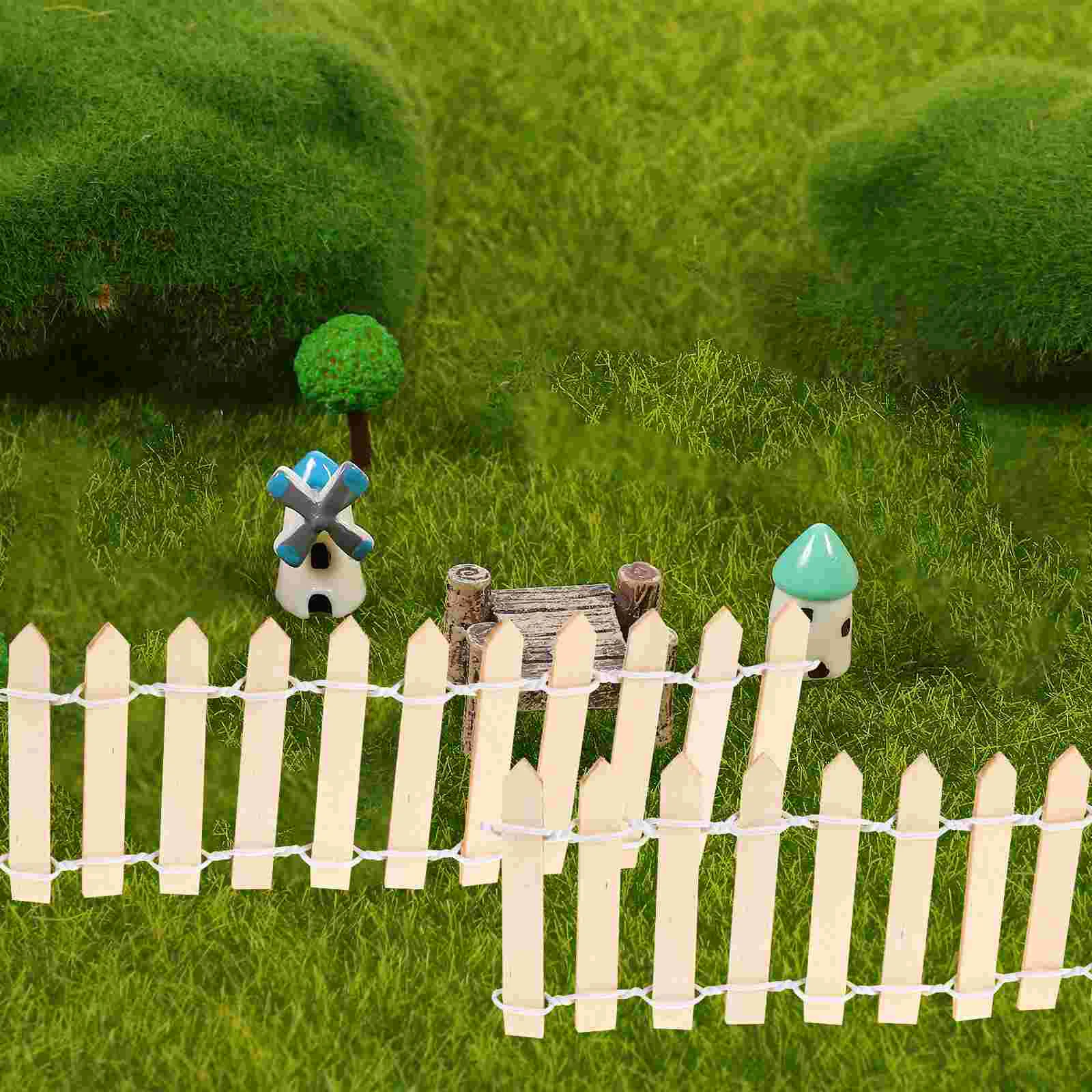 Succulent Plants Small White Fence for Succulents Decor Mini Palisade Wooden Garden Decoration