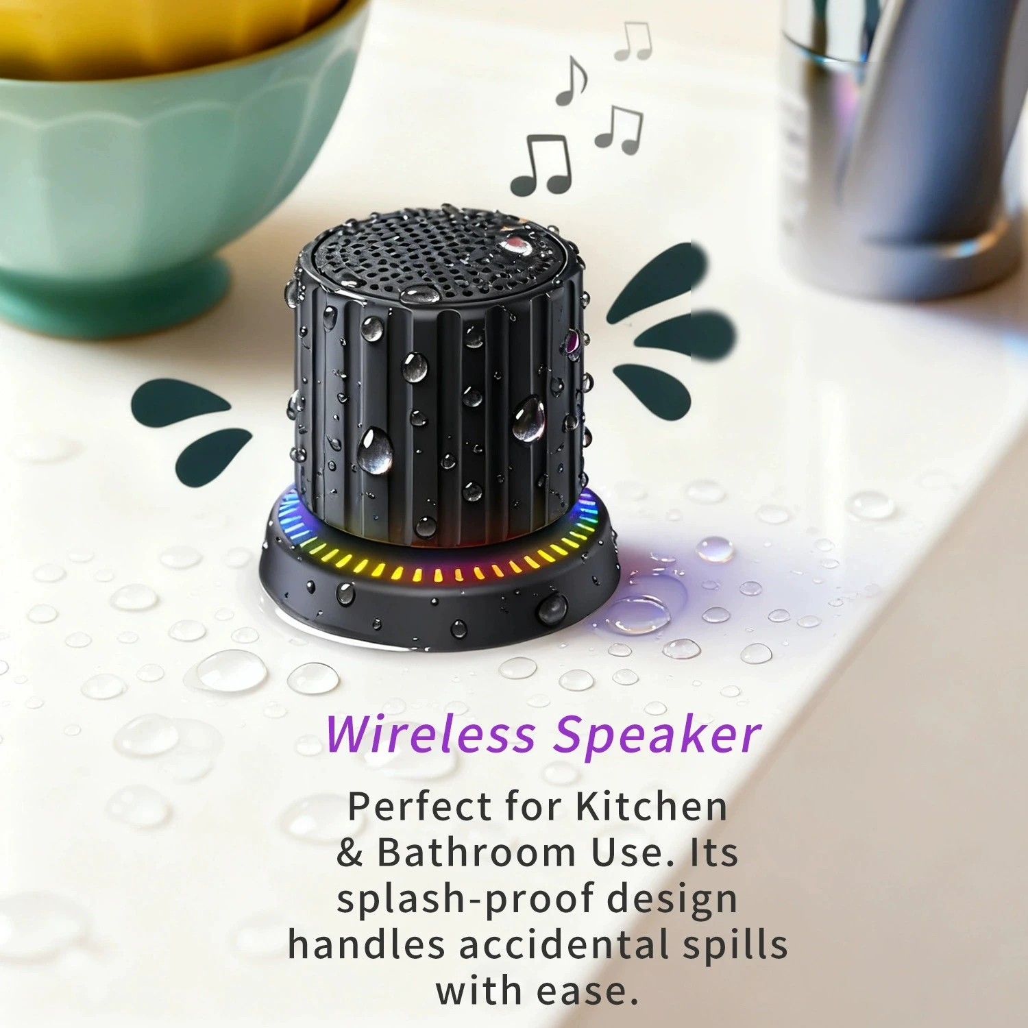 DE415-A High Sound Quality 3W 500mAh Mini Knob Adjustable Portable Desktop Wireless Bluetooth Speaker for Mobile Phone Computer