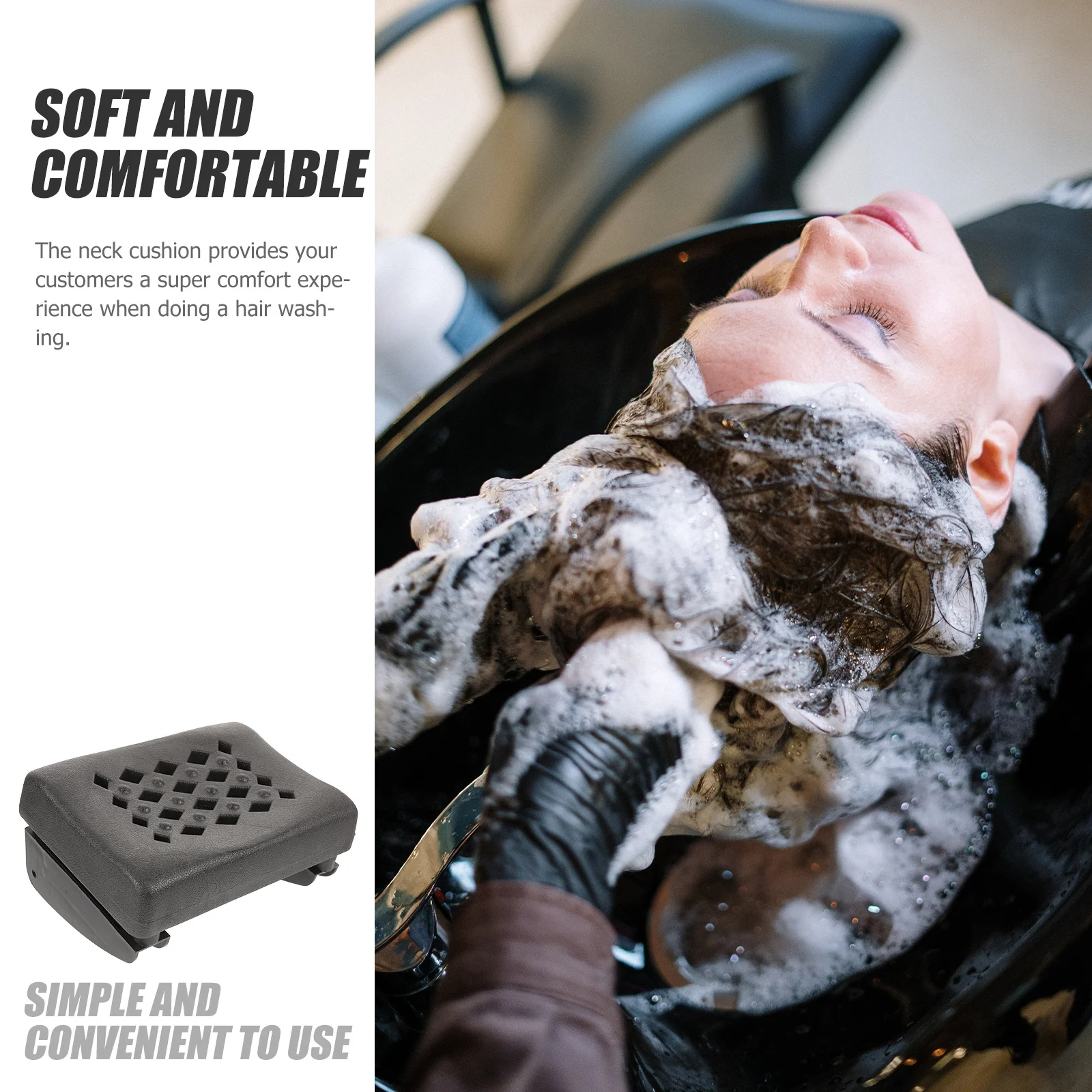 

Салонная чаша для шампуня, подушка для поддержки шеи, мягкая многоразовая удобная подставка для шеи, подушка для мытья волос, нескользящая подголовник, безопасная