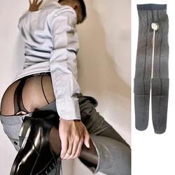 Collants slim à entrejambe ouvert pour hommes, legging transparent, vêtements Sissy, collants gay sexy, bas de corps ultra fins, garçons et amis