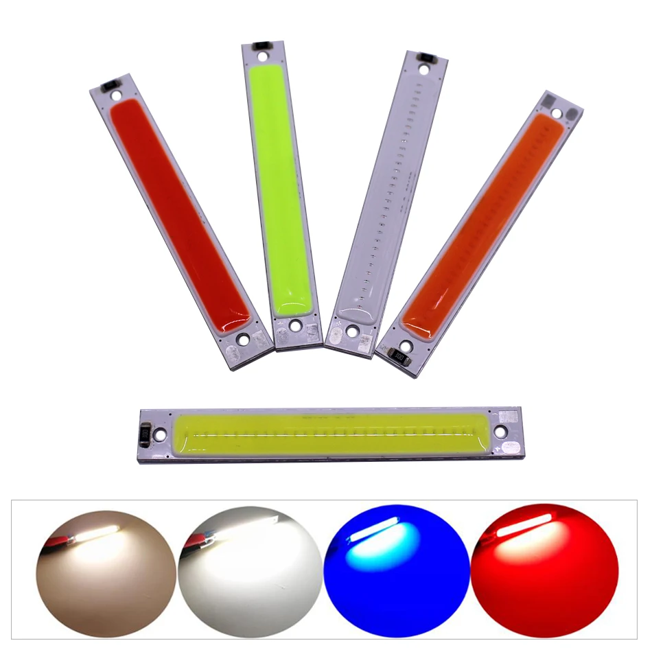1PCS 60x8mm 6008 COB LED Bulb 3W Light Warm Cold White Blue Red LED COB Strip Bulb DC 3V 6V Chip for DIY Work Bicycle Lighting