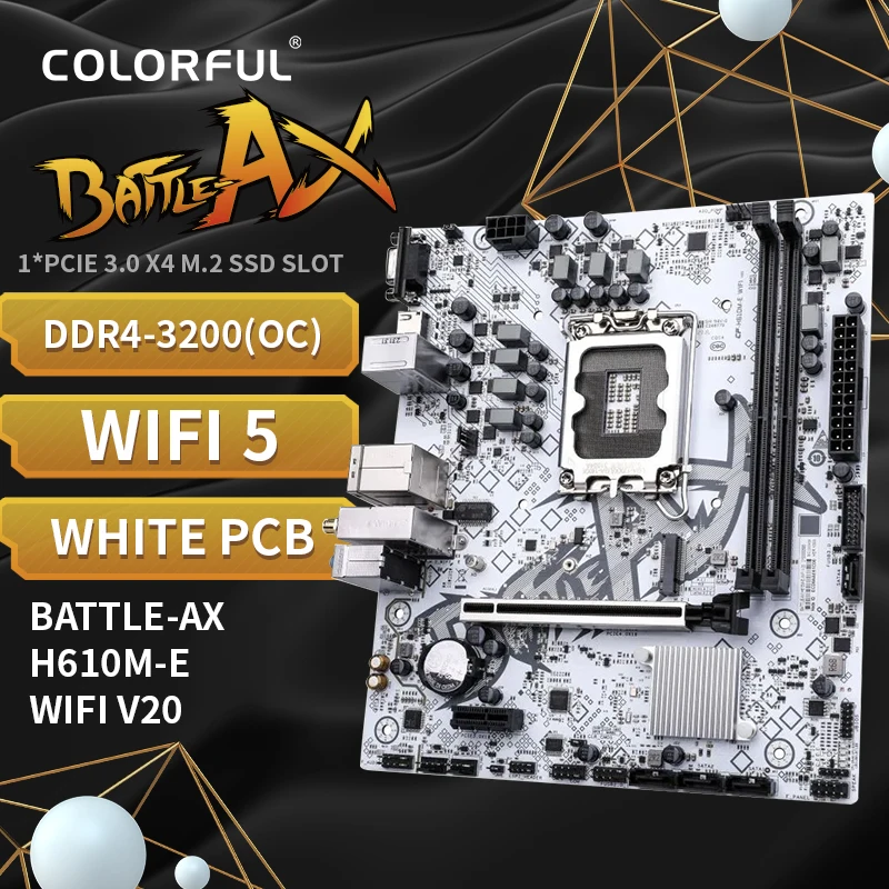 

Colorful intel h610 wifi BATTLE-AX H610M-E WIFI V20 motherboard