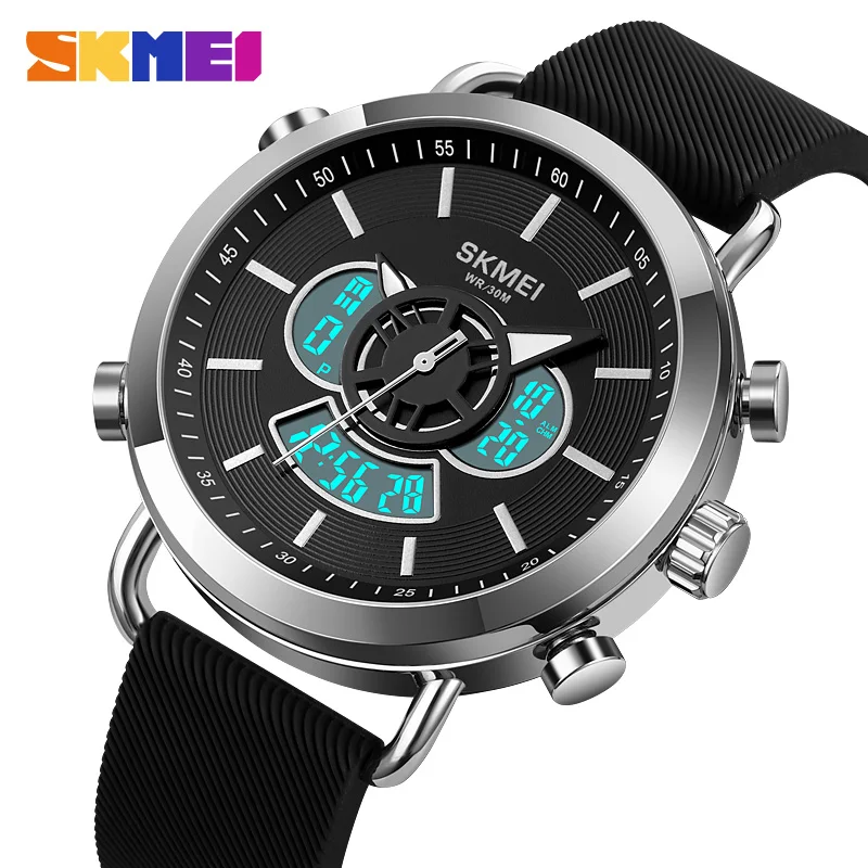 Imagem -03 - Skmei-relógio de Pulso Masculino Original Luxo Dual Time Digital Cronógrafo Luz Led Esporte à Prova Dágua para Homens