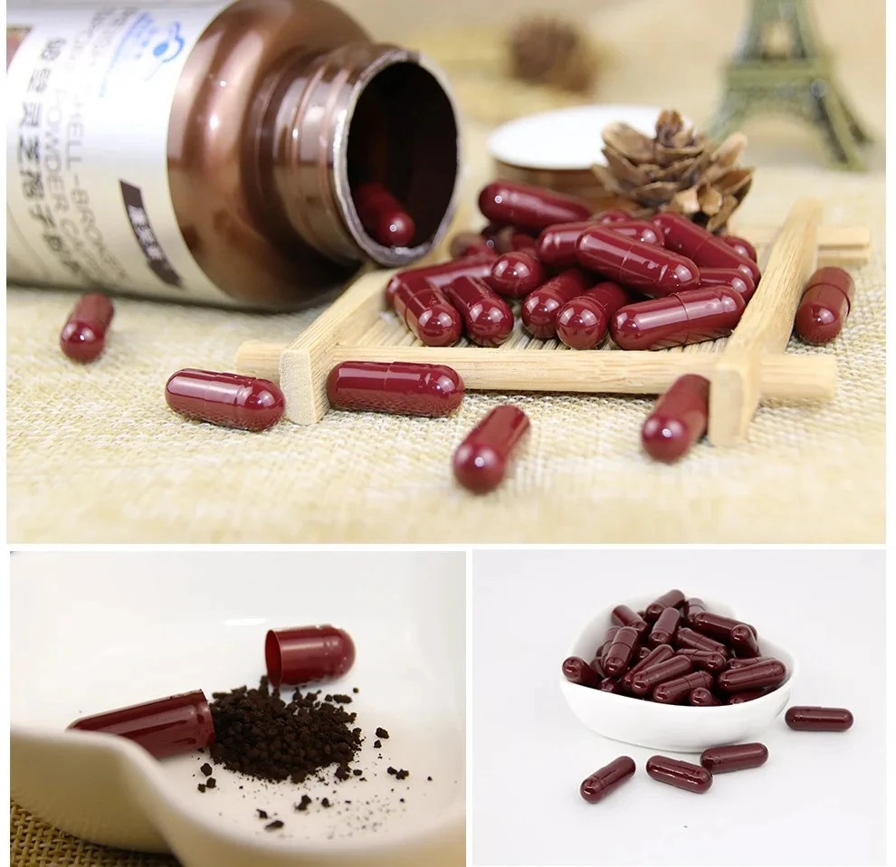 Reishi Shell-broken Ganoderma Mushroom Lucidum spore powder capsules 60Pcs Support Improve Health Immune System