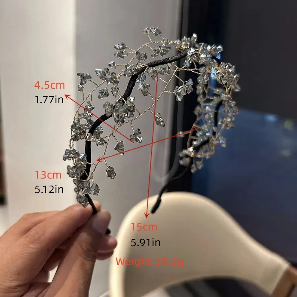الكورية نمط الجنية خمر عقال أنيقة الأخضر كريستال مطرز الشعر هوب الشعر الحلي الفاخرة الزفاف أغطية الرأس الزفاف