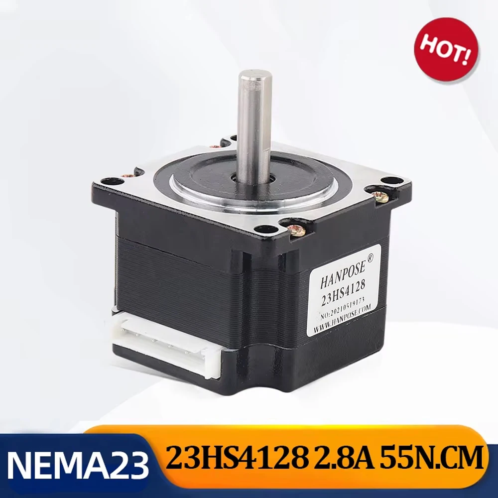 

NEMA23 Hybrid Stepper Motor 12V 55N.cm 2.8A H41mm D-6.35/8mm 23HS4128 For 3D Printer CNC Stepper Motor Nema23