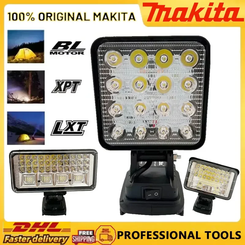 

Makita для работы на открытом воздухе, 4/5/7 дюймов, светодиодный светильник, портативные прожекторы, беспроводной ручной аварийный инструмент для рыбалки, подходит для батареи 18 В