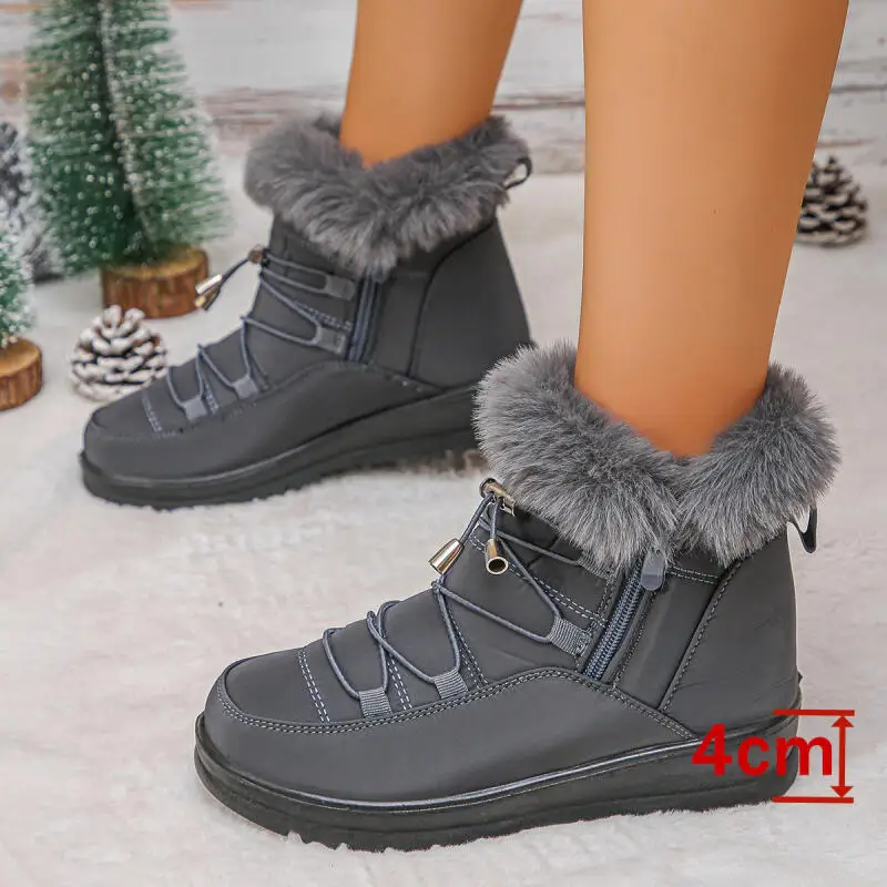 

Womens Shoes Fashion Waterproof Non Slip Boots New Thick Bottom Snow Boots Winter Shoes for Women Fluffy Fur Ankle Boots Zapatos