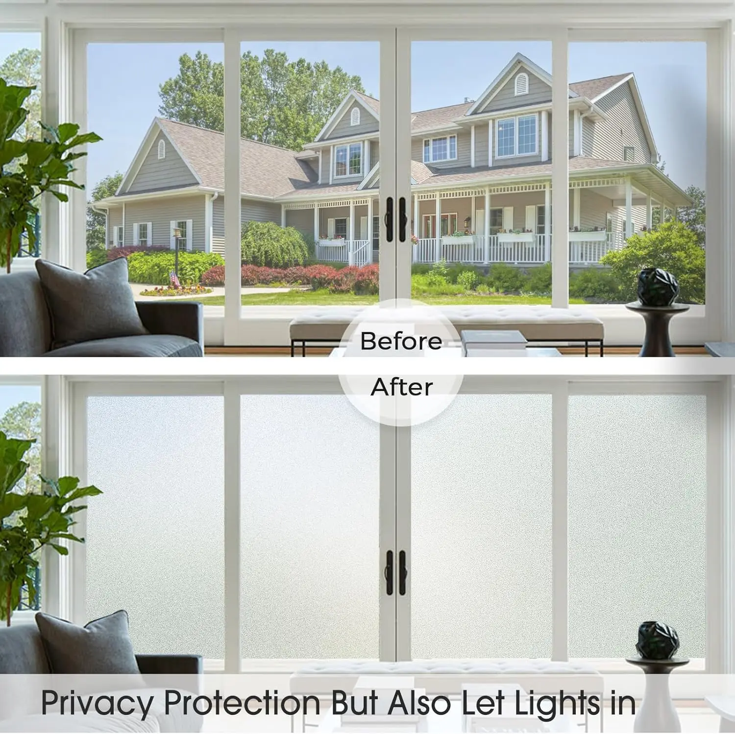 Window Privacy Film Frosted Glass Window Film Stained Glass Window Film Bathroom Window Frosting Film Privacy for Home Office