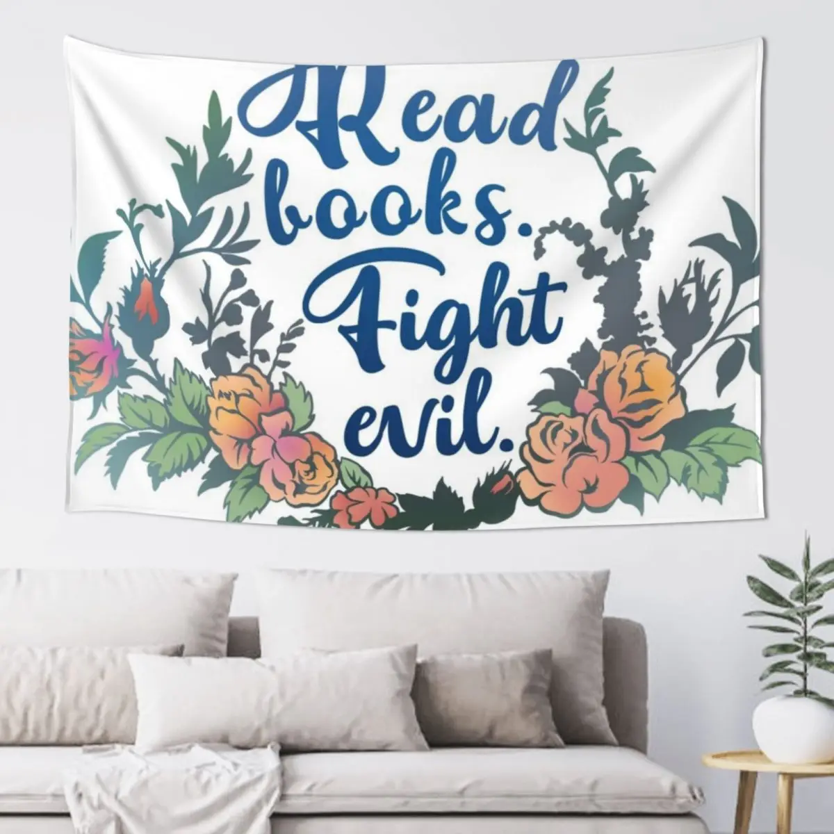 

Read Books. Fight Evil. Tapestry House Decor Room Decor Aesthetic Carpet Wall Decoration Pictures Room Wall Tapestry