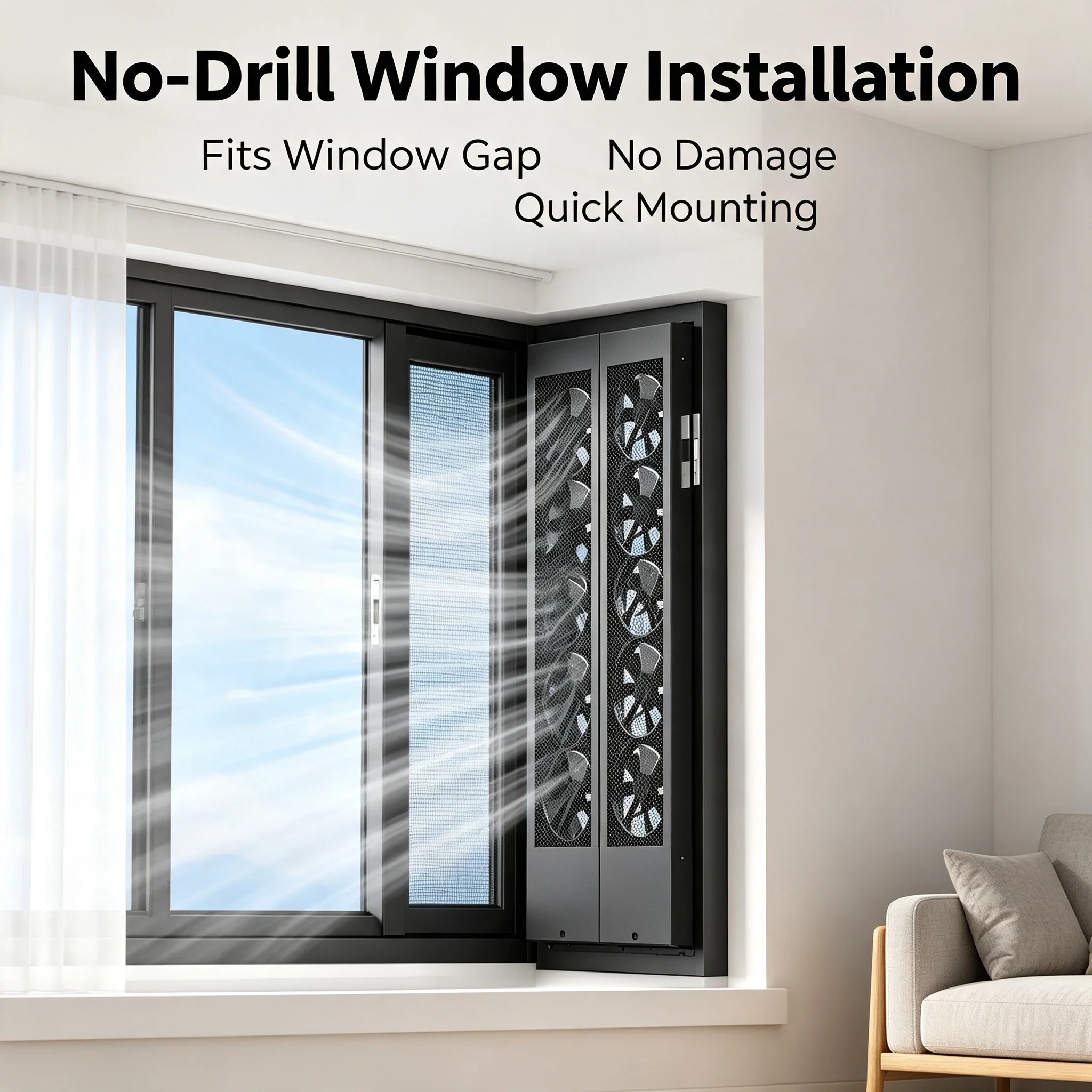 Non-punching Retractable Window Exhaust Fan, Installation-Free Powerful Household Ventilation Fan image 5