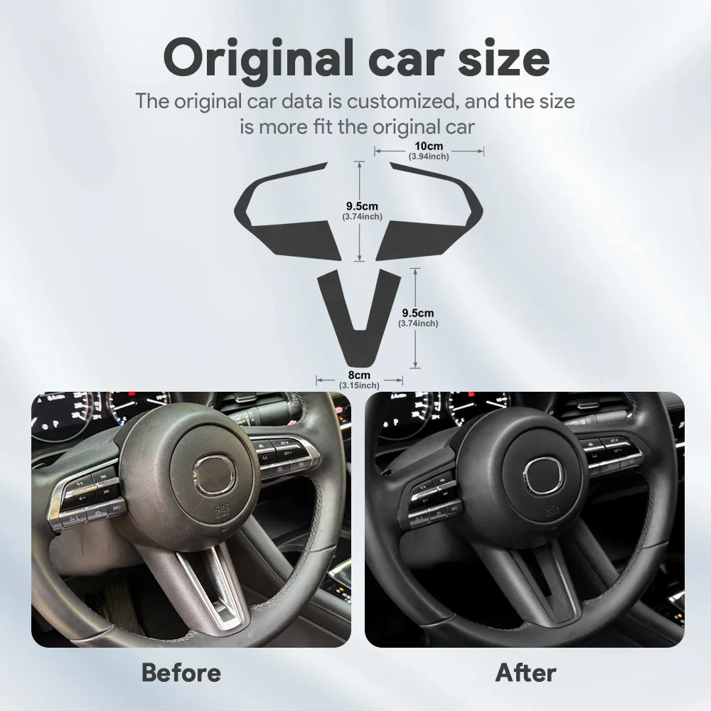 Top Suede Trim LHD RHD Sticker For Mazda 3 Axela BP 2019-2024 2025 CX30 CX-30 2020-2025 CX50 CX-50 2023-2025 Car Steering Wheel view 5