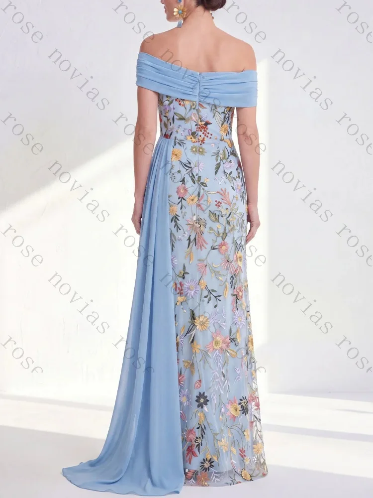 Customized Off Shoulder Short Sleeves Mother of The Bride Dresses Elegant Backless Formal Dress High Quality Prom Party Gowns