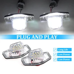 2pcs 12V LED License Plate Lights Assembly for Honda CRV Fit Odyssey Jazz Hrv Frv CR-V Stream SMD Number Lamp Xenon White 6000k