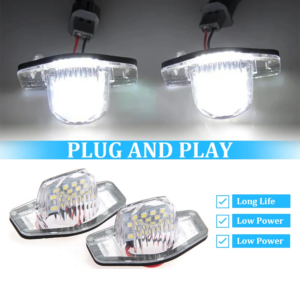 2szt 12V LED Oświetlenie tablicy rejestracyjnej do Honda CRV Fit Odyssey Jazz Hrv Frv CR-V Stream SMD Lampa numerowa Xenon White 6000k