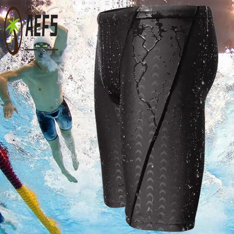 AEF5-Quick Dry Swim Jammers For Men, Shark Grain Men Swim Trunks Swimsuit Bathing Suits