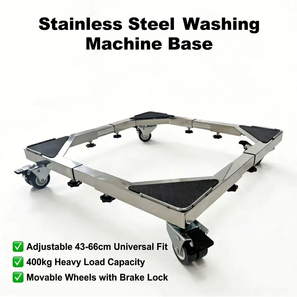 Soporte ajustable para lavadora con ruedas, soporte móvil universal para lavadora y secadora, base extensible para electrodomésticos