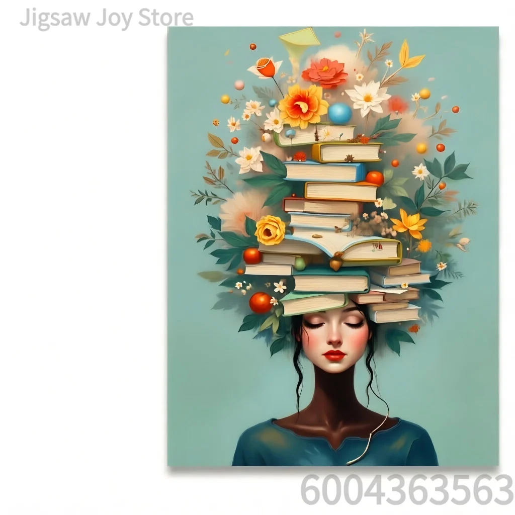 Surreal Art Jigsaw Puzzle - Book Head, Craft Room, Funny Nurse & Muddy Baby,500/1000/1200/2000pcs Paper Puzzle for Adults & Kids