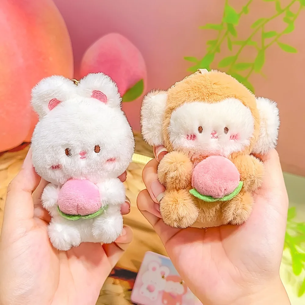 2pcs/set Cabbage Magnetic Otter Keychain Panda Dog Plush Animal Key Buckle Turtle Cute Cartoon Couple Pendants Gifts