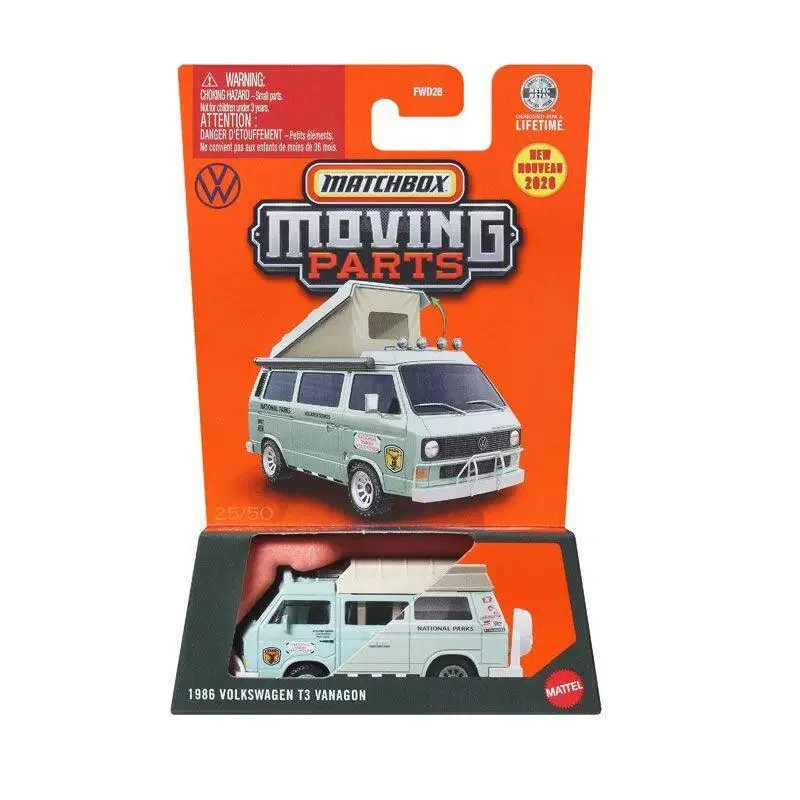 Auténtico Coche Matchbox con Piezas Móviles, Modelo a Escala 1/64 de Metal Fundido a Presión, Volkswagen T3 Vanagon 1986, Juguete Coleccionable, Regalo de Cumpleaños