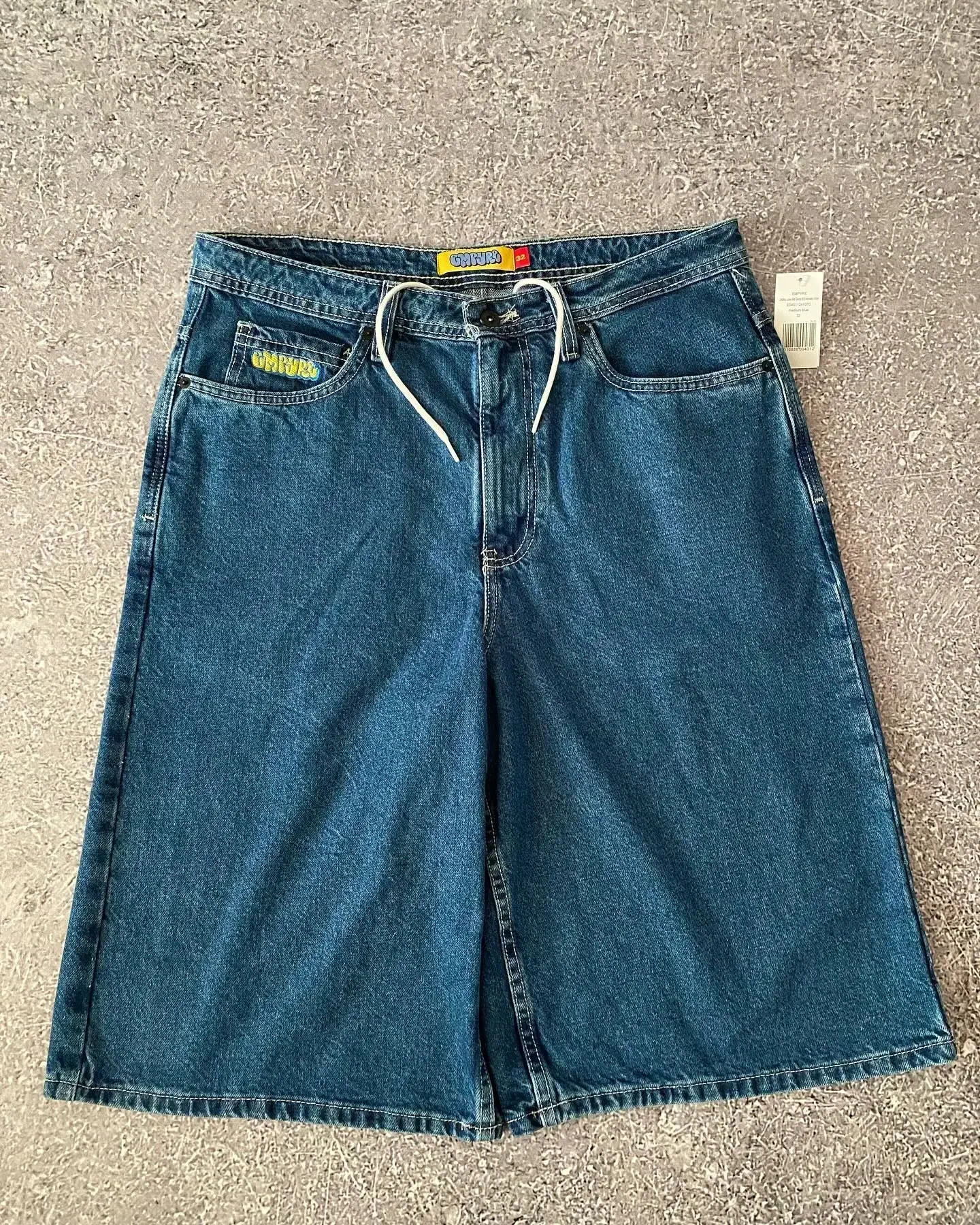 Y2K Jeans de skate azul com bordado dos desenhos animados, calças largas soltas, casais usam calças na rua, novo, Y2K