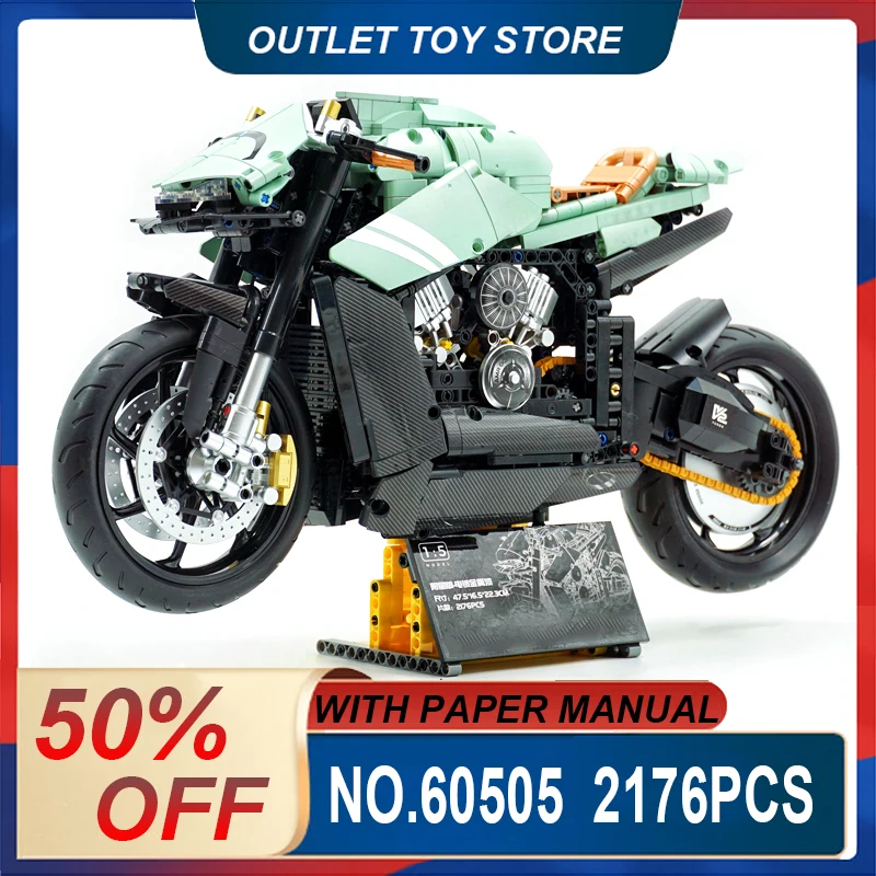 

GULY 60505 MOC Техническая модель мотоцикла Строительные блоки Кирпичи Diy Игрушка-головоломка Рождественские подарки Коллекция украшений